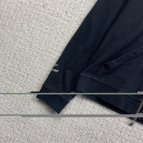 Y2K BCBG Maxazria Black Full Zip Hoodie Sweater Rhinestone Women Sz L Goth Punk - Picture 3 of 13